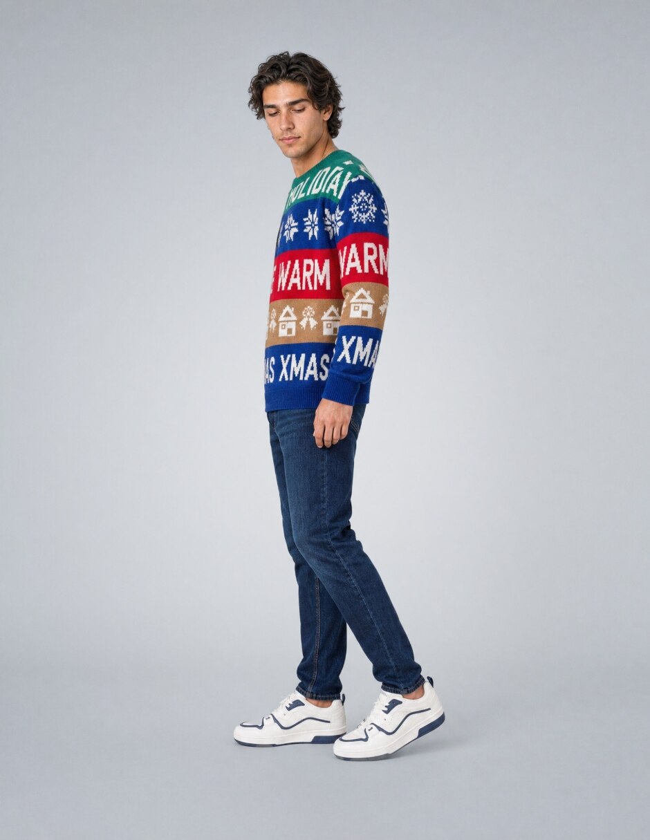 Suéter Navidad OI26 cuello Redondo para hombre 3