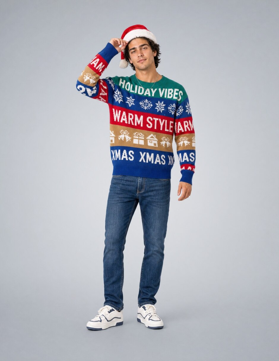 Suéter Navidad OI26 cuello Redondo para hombre 5